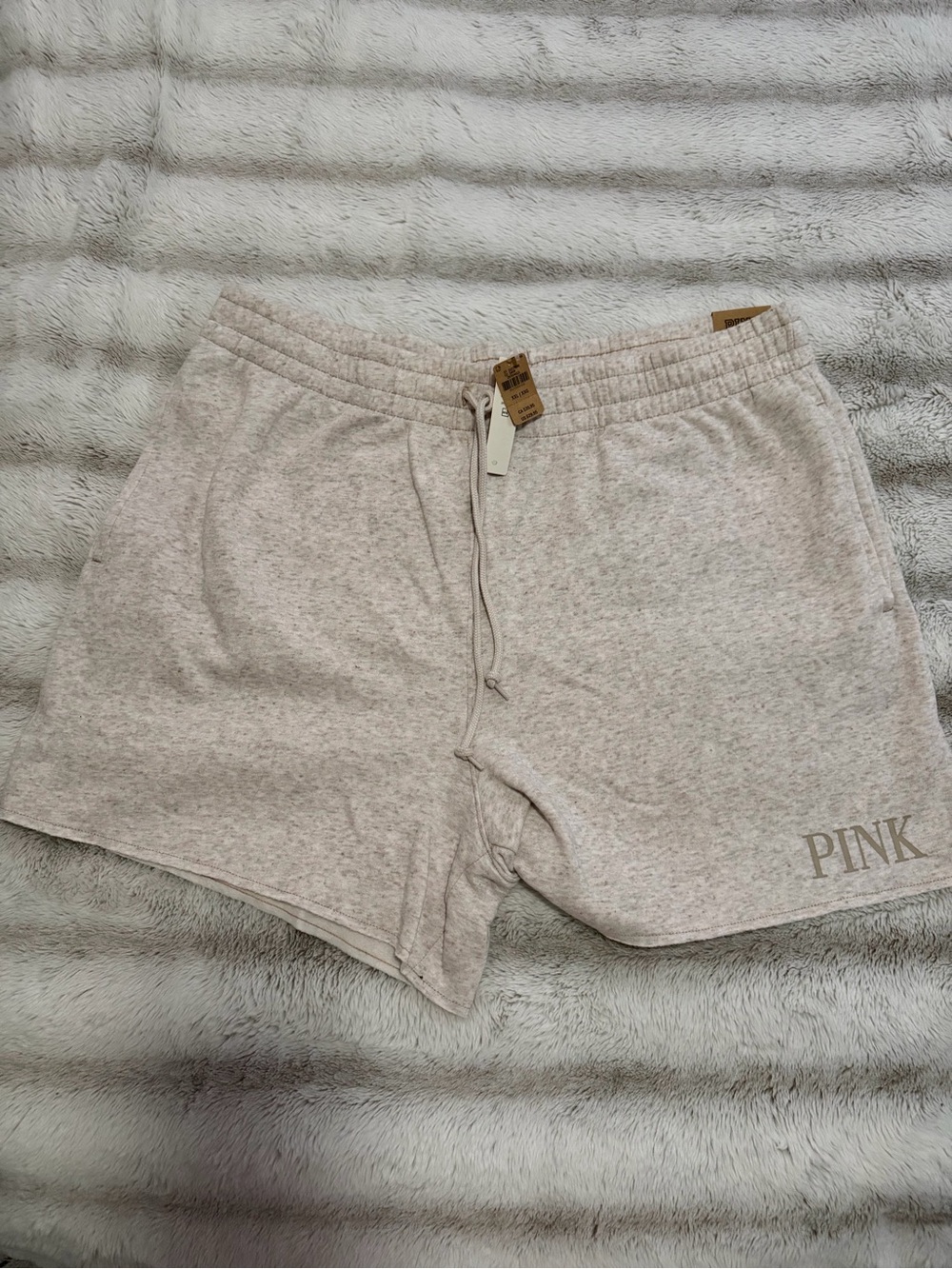PINK Victoria's Secret Light Heather Beige Lounge Shorts